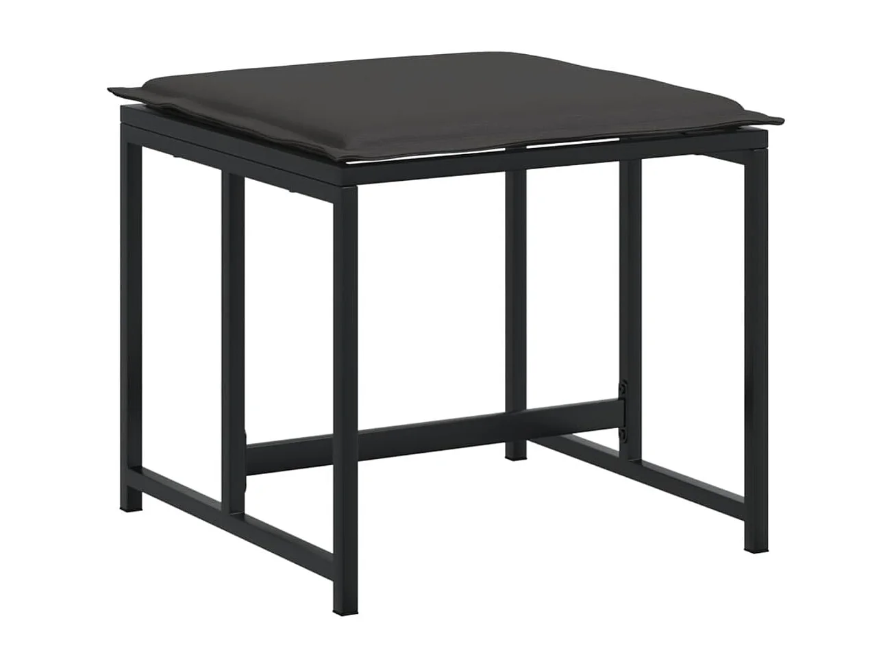 Ensemble à manger de jardin avec coussins 17 pcs noir textilène