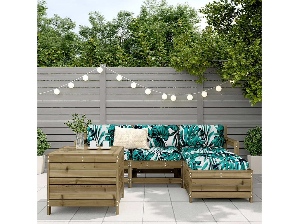 5-tlg. Garten-Sofagarnitur Kiefernholz Imprägniert