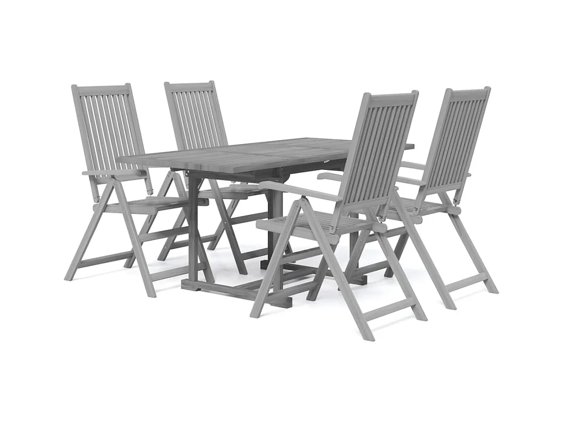 Ensemble à manger de jardin 5 pcs Bois d'acacia solide