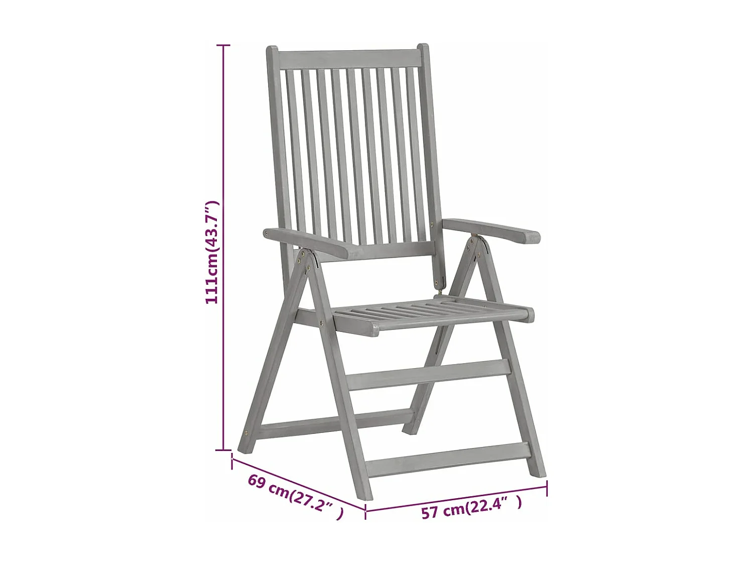 Set da Pranzo per Giardino 5 pz in Legno Massello di Acacia