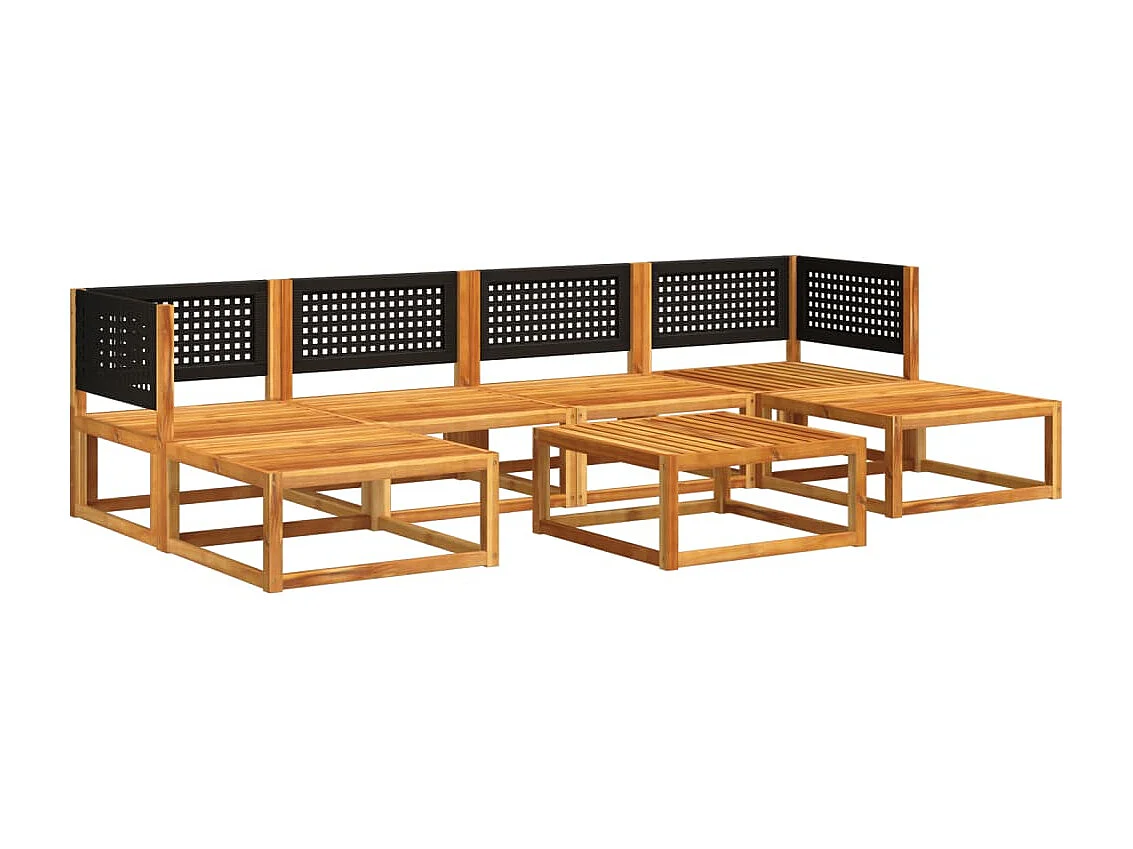 Salon de jardin avec coussins 7 pcs bois massif d'acacia