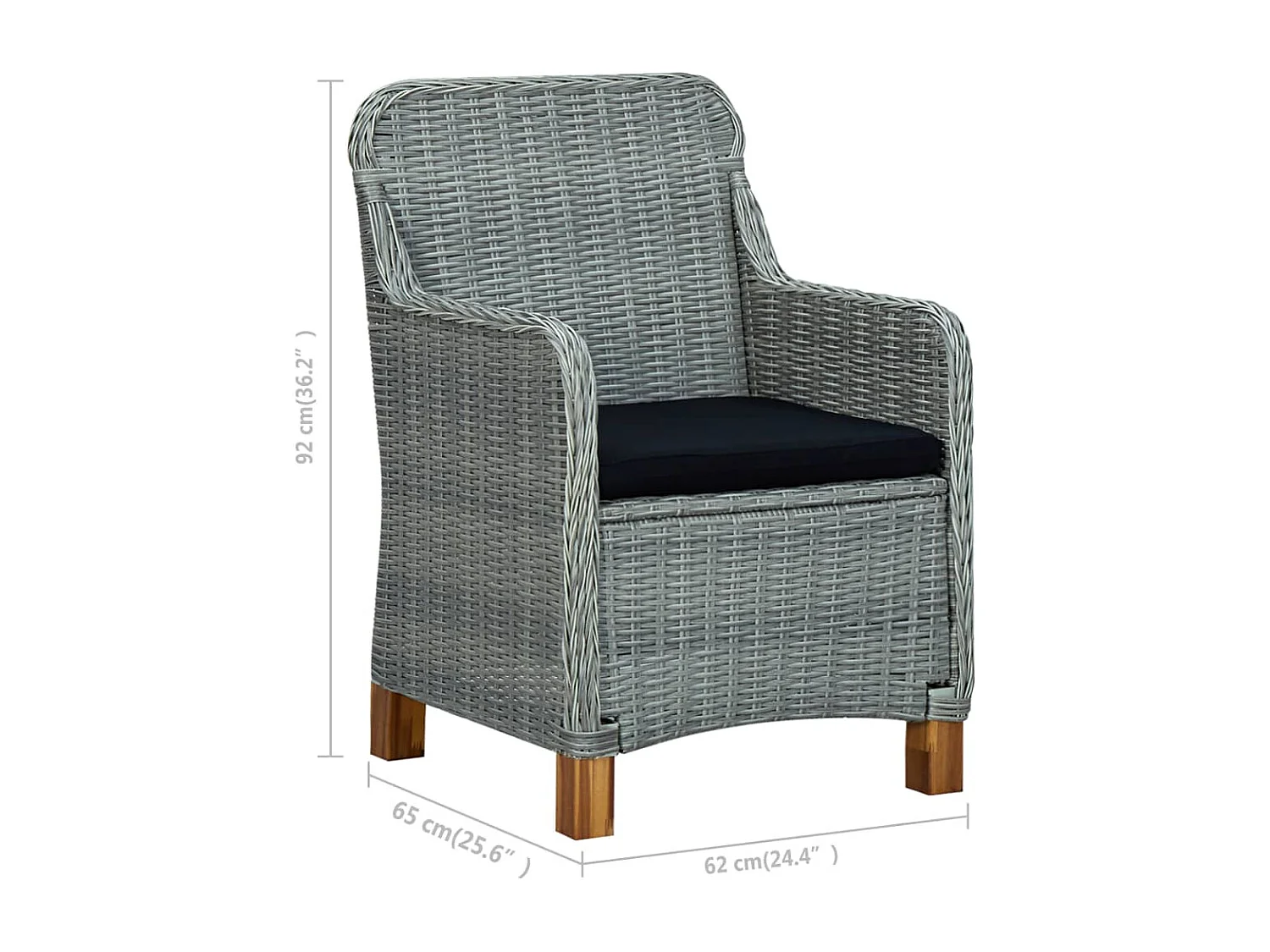 Ensemble à manger de jardin 5 pcs Gris clair