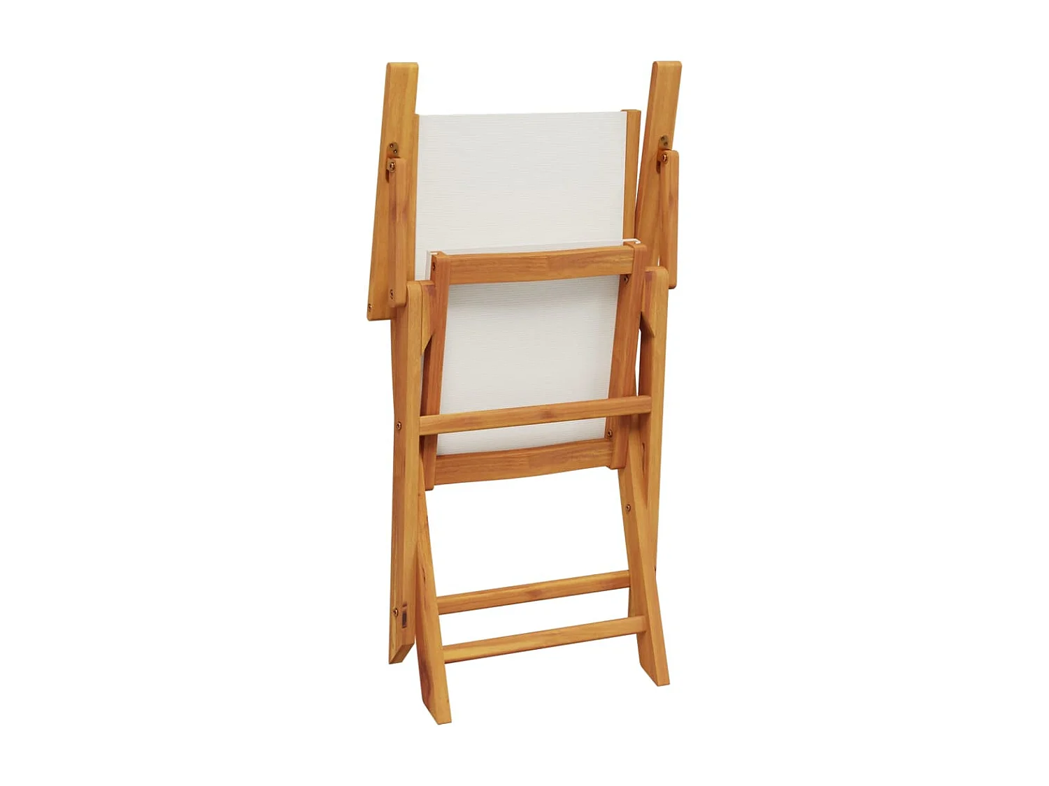 Ensemble de bistro 3 pcs blanc crème tissu et bois massif