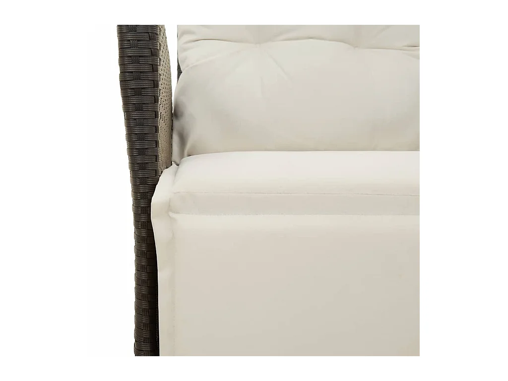 Ensemble à manger de jardin coussins 7pcs Noir Résine tressée