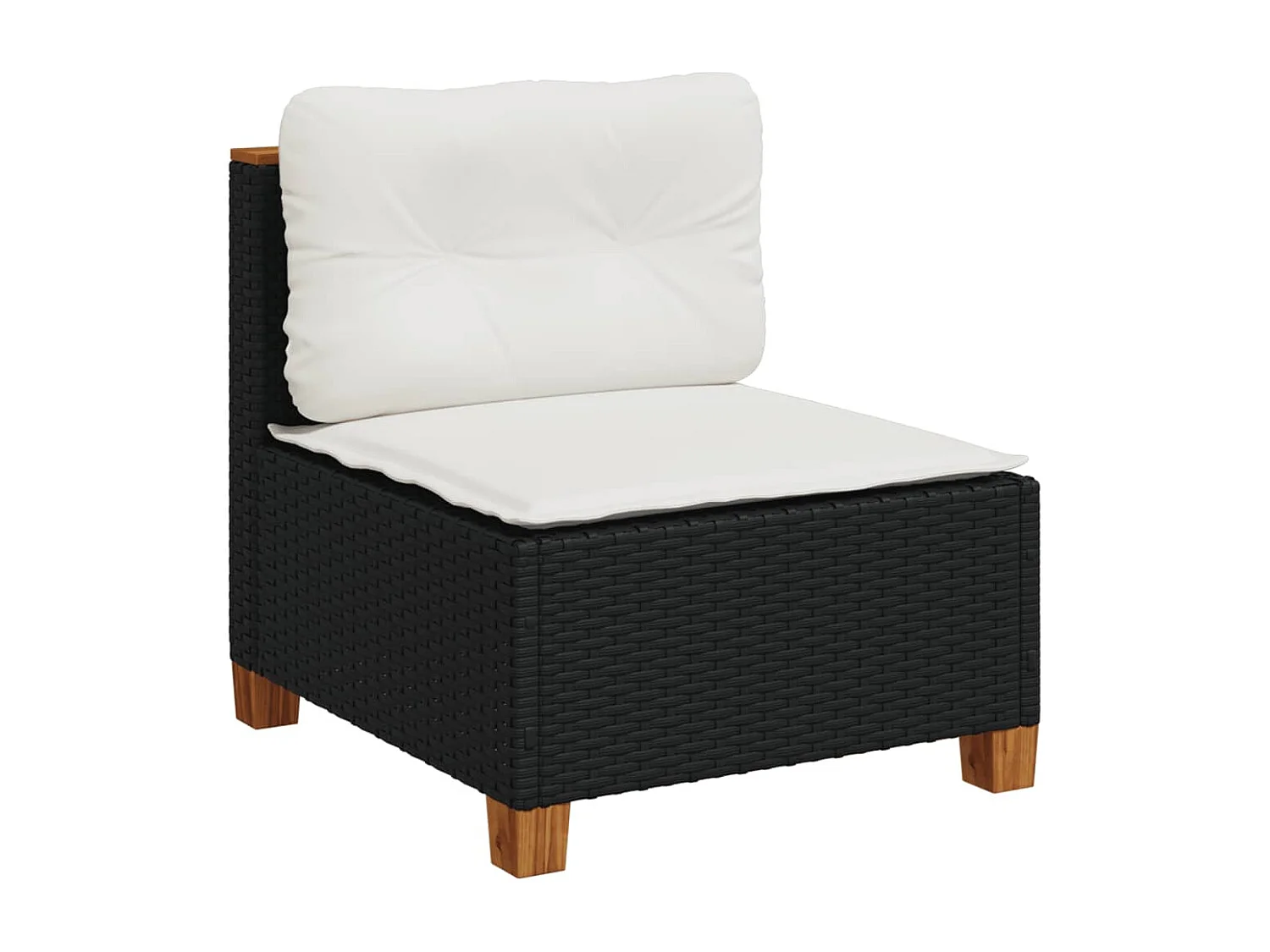 5-tlg. Garten-Sofagarnitur mit Kissen Schwarz Poly Rattan