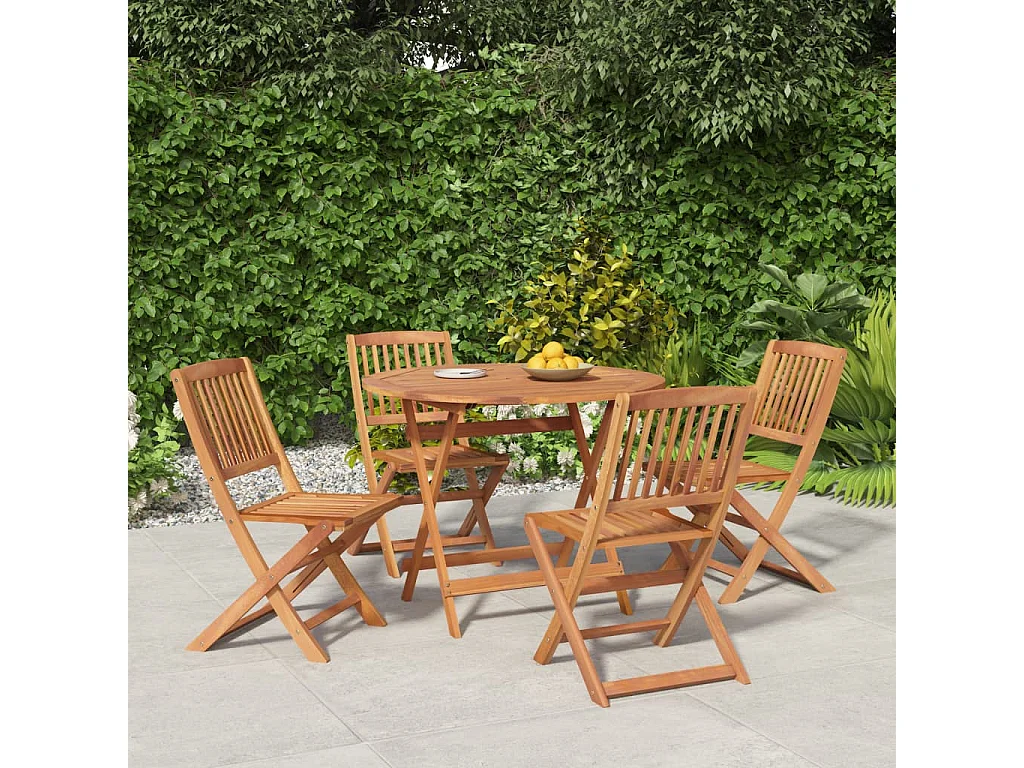 Ensemble à manger de jardin 5 pcs Bois d'acacia solide