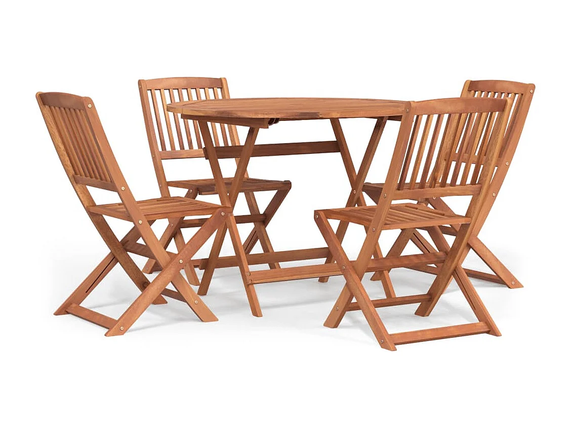Ensemble à manger de jardin 5 pcs Bois d'acacia solide
