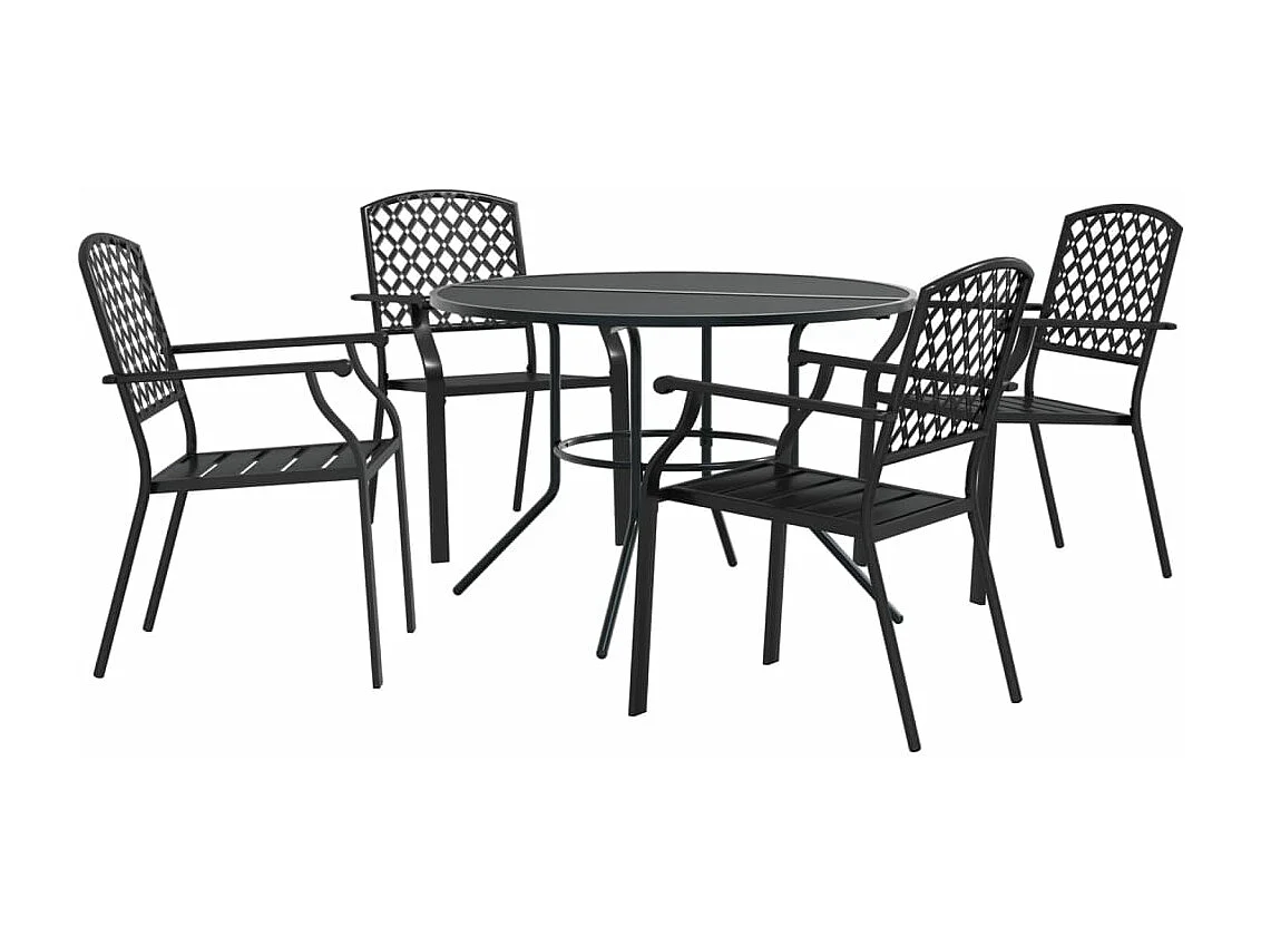 Ensemble de chaises de jardin empilables 5 pcs anthracite