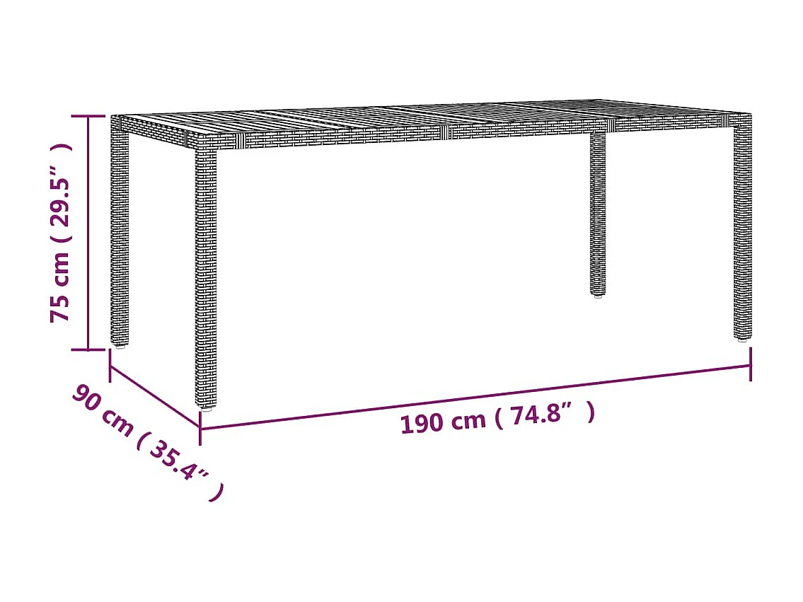 Ensemble de bistro de jardin 9 pcs coussins noir poly rotin