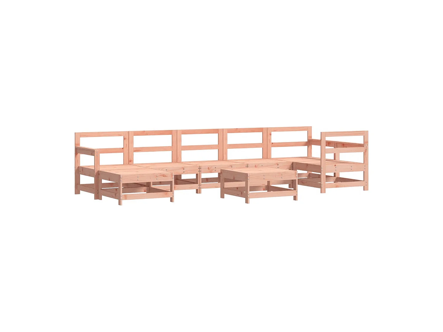 8 pcs conjunto lounge de jardim madeira de douglas maciça