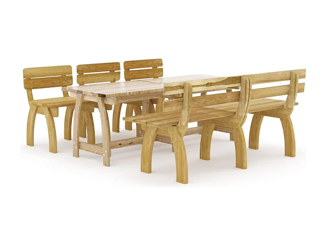 Ensemble à manger de jardin 5 pcs Bois de pin imprégné