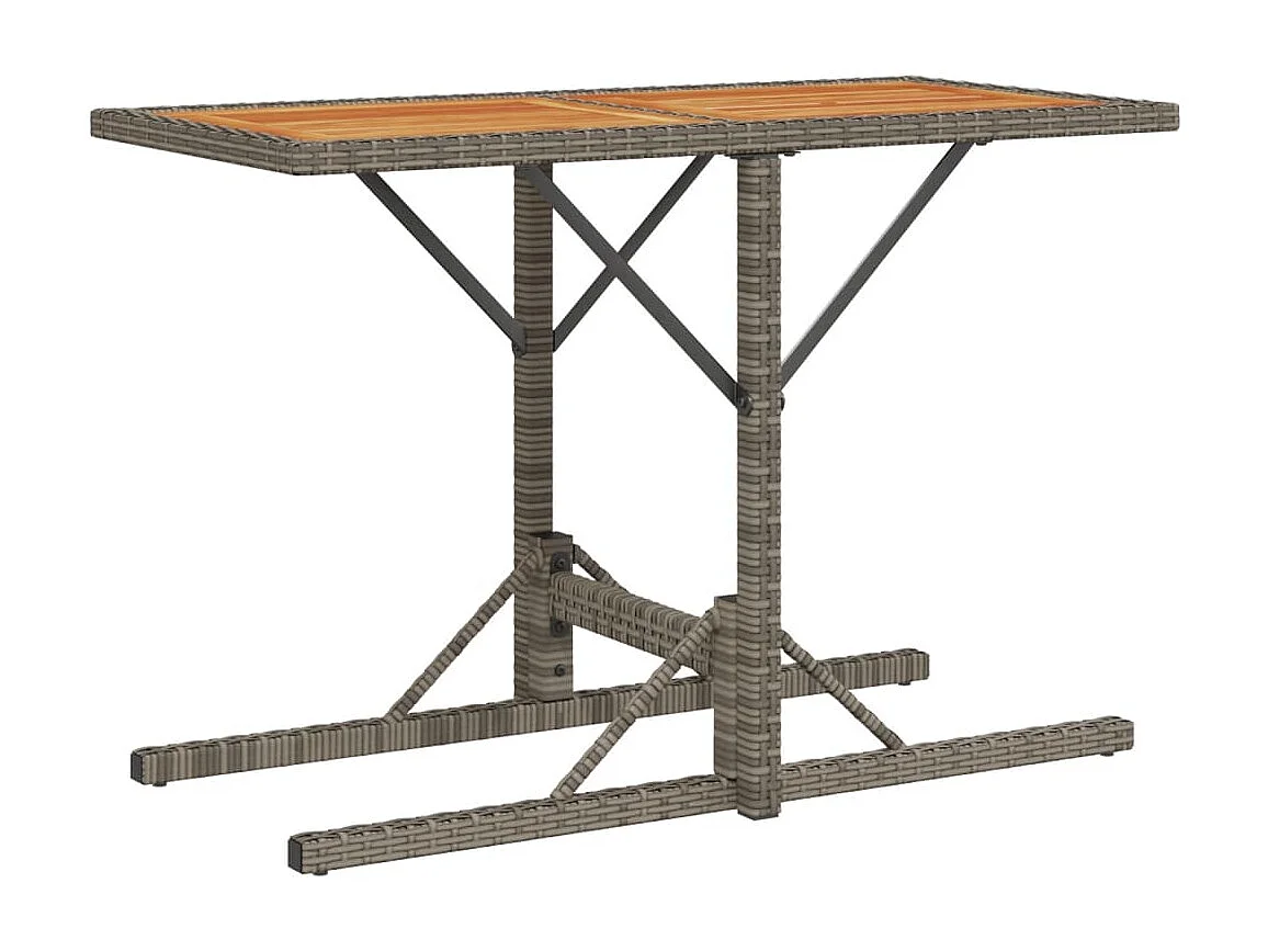 Set da Bistrò 3 pz con Cuscini Grigio in Polyrattan