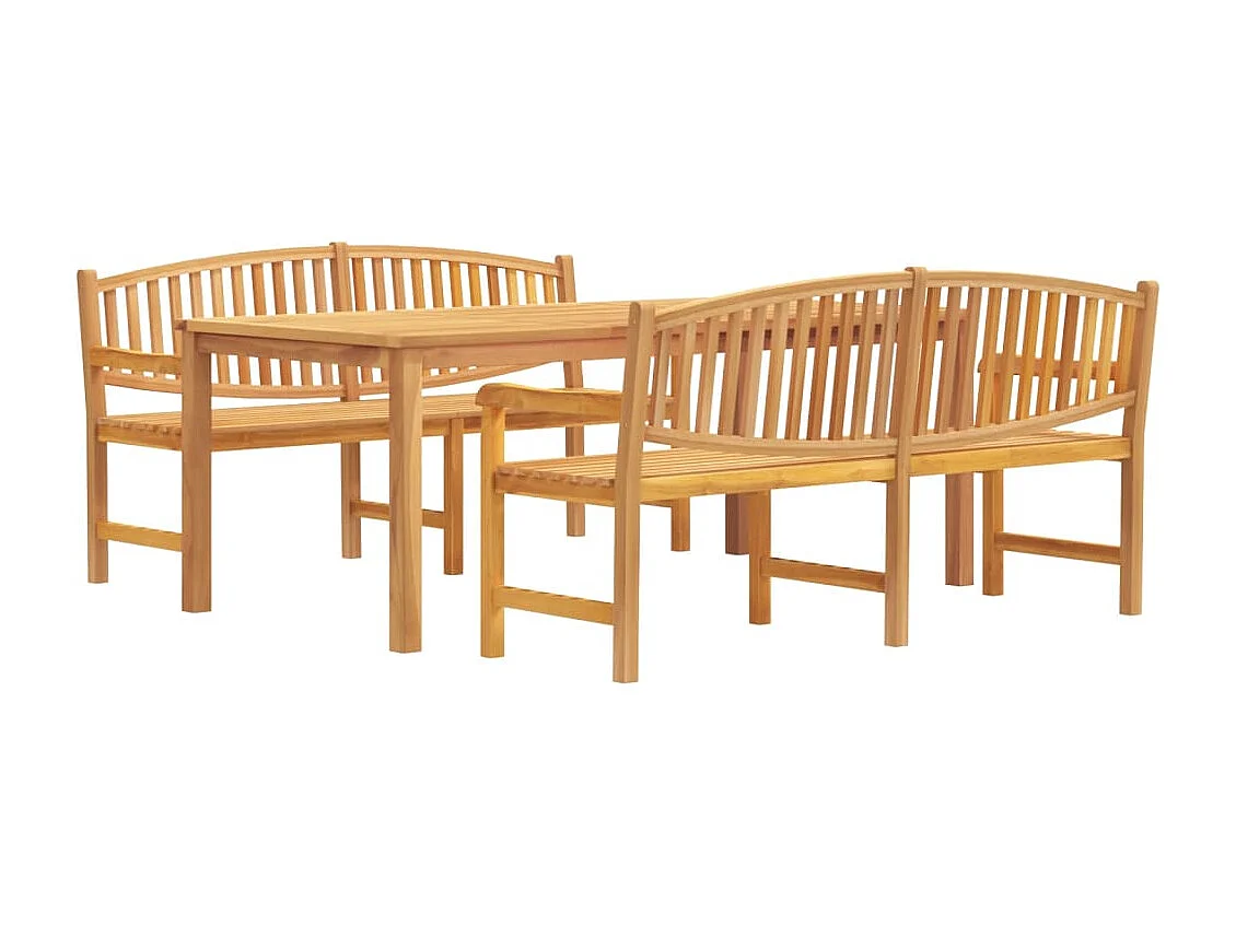 Ensemble à manger de jardin 3 pcs Bois de teck massif