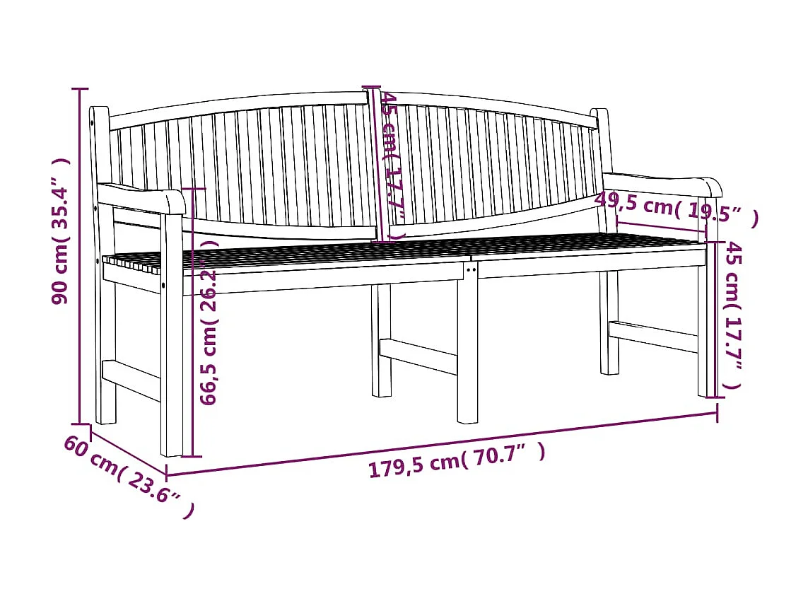 Ensemble à manger de jardin 3 pcs Bois de teck massif