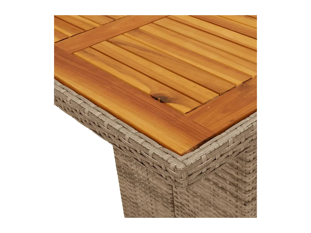 9-tlg. Garten-Essgruppe mit Kissen Beige Poly Rattan