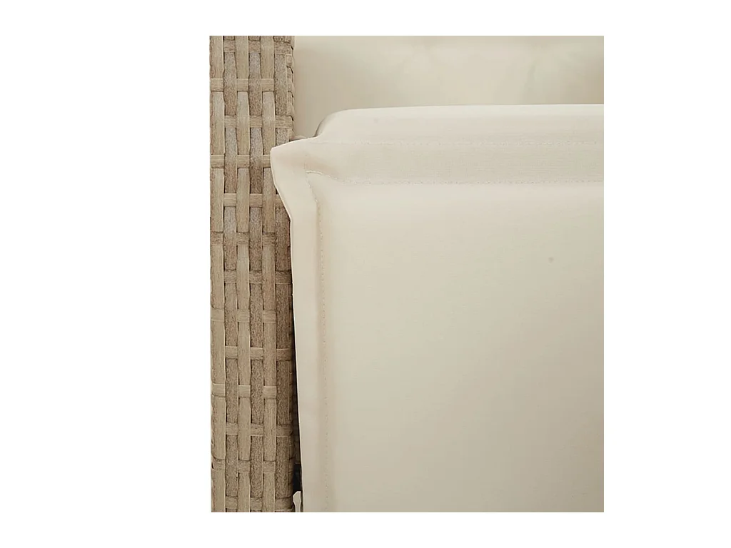 9-tlg. Garten-Essgruppe mit Kissen Beige Poly Rattan