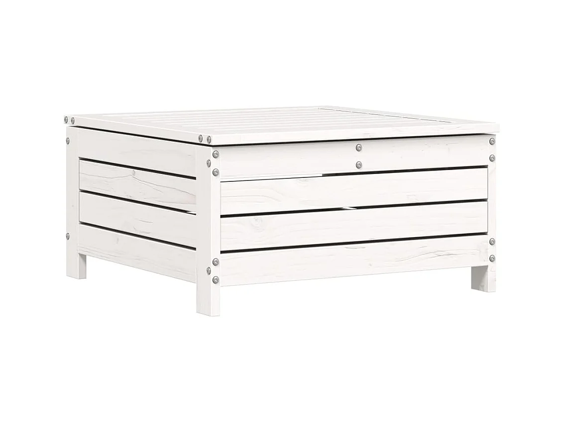 Set Divani da Giardino 6 pz Bianco in Legno Massello di Pino
