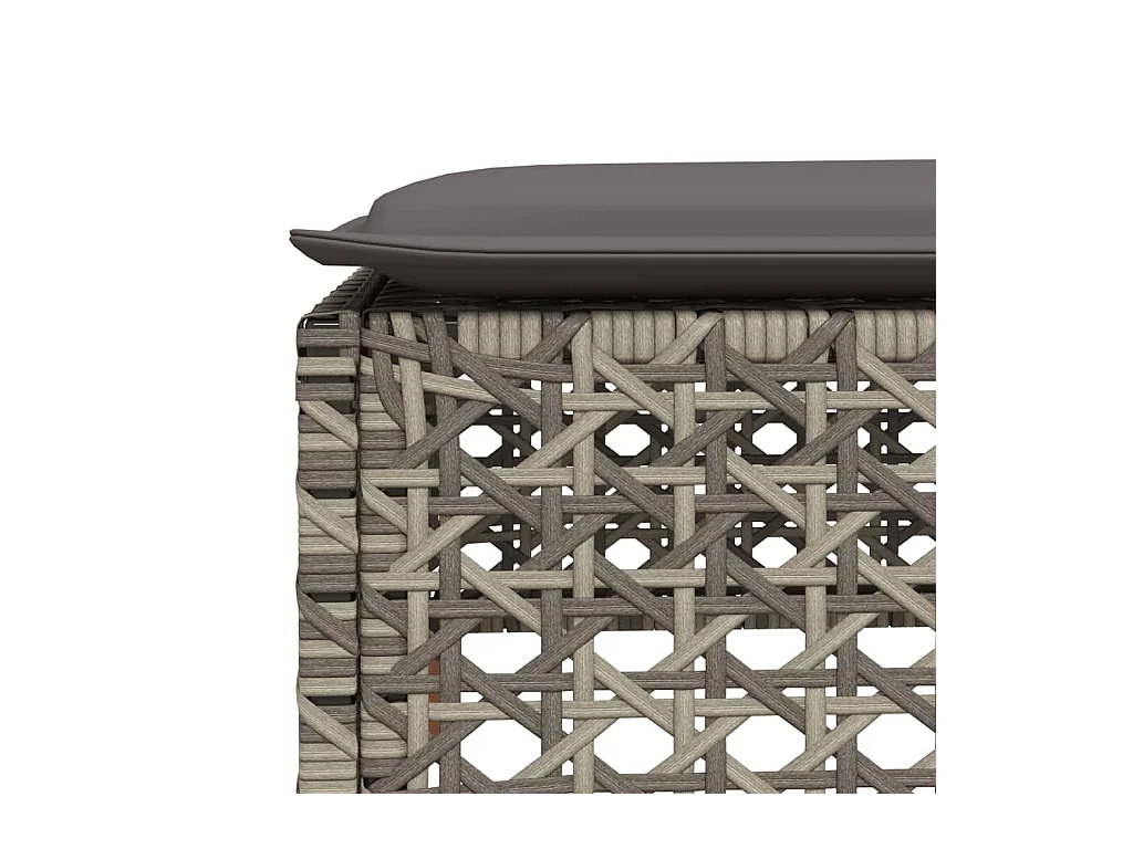 5-tlg. Garten-Sofagarnitur mit Kissen Grau Poly Rattan