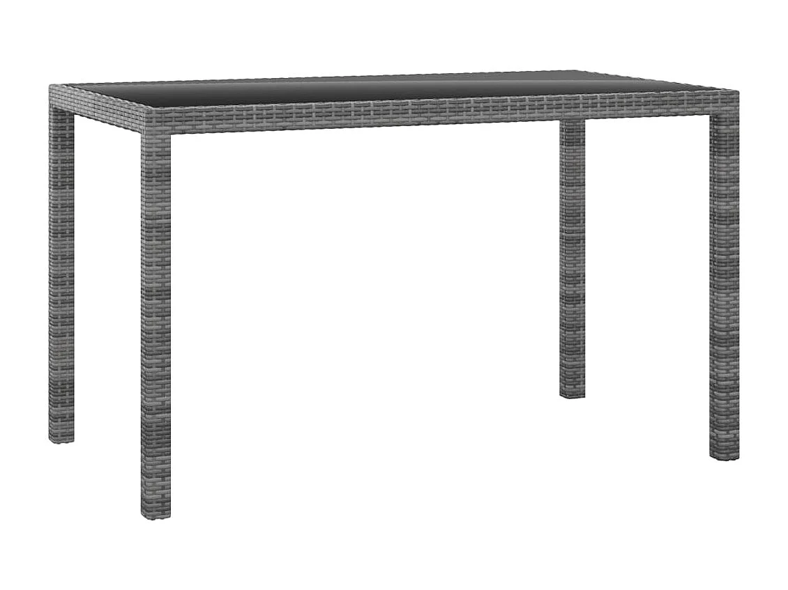 3 pcs conjunto jantar p/ jardim c/ almofadões vime PE cinzento