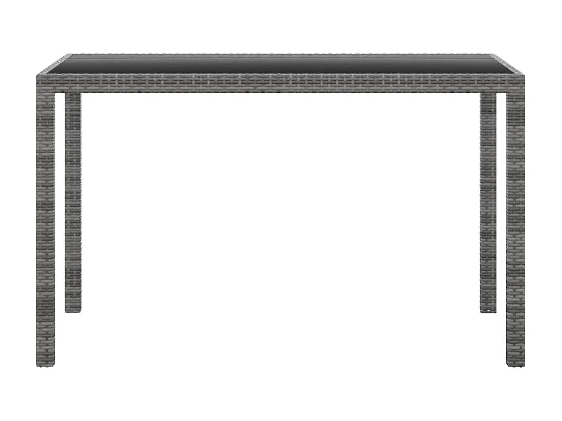 3 pcs conjunto jantar p/ jardim c/ almofadões vime PE cinzento