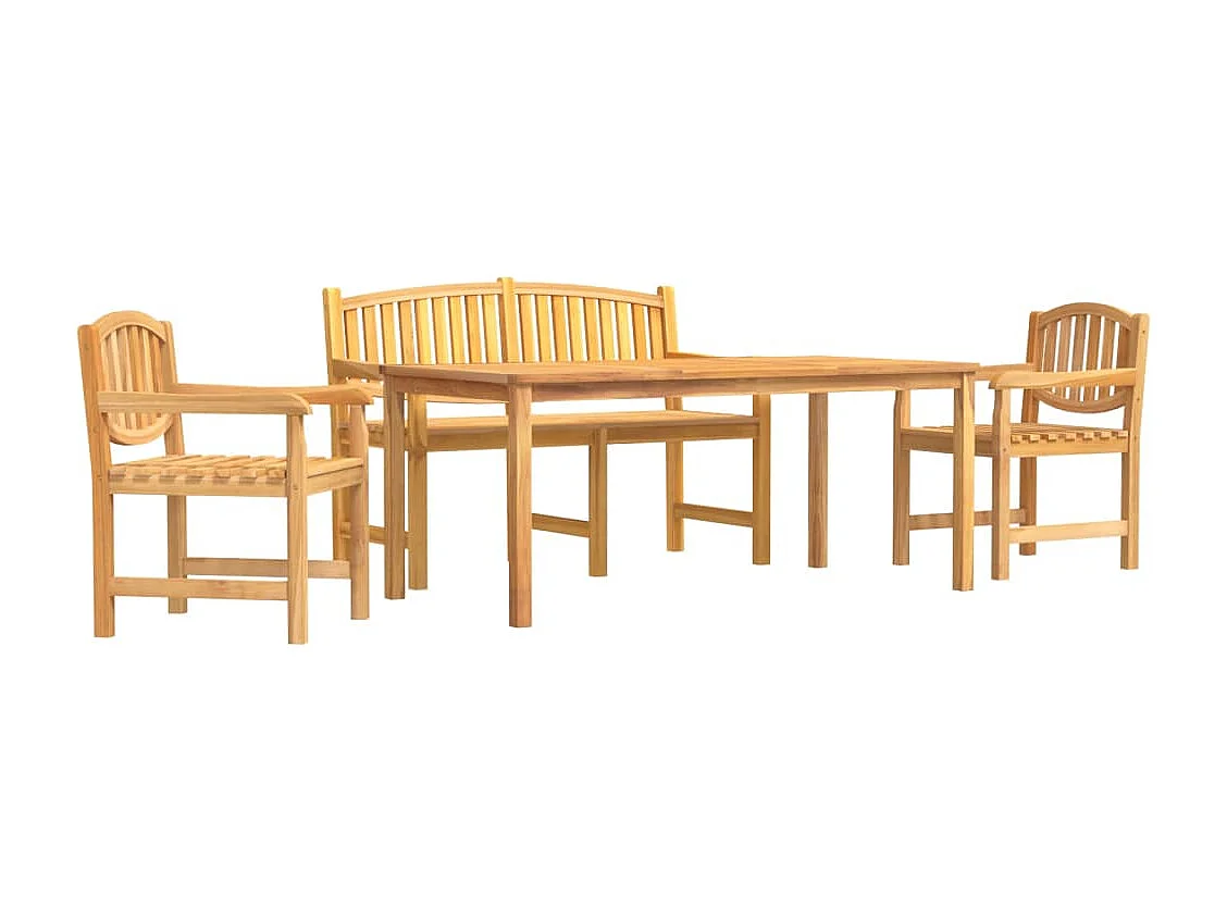 Ensemble à manger de jardin 4 pcs Bois de teck massif