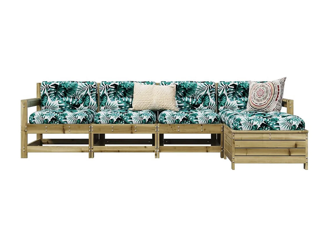 Salon de jardin 5 pcs bois de pin imprégné