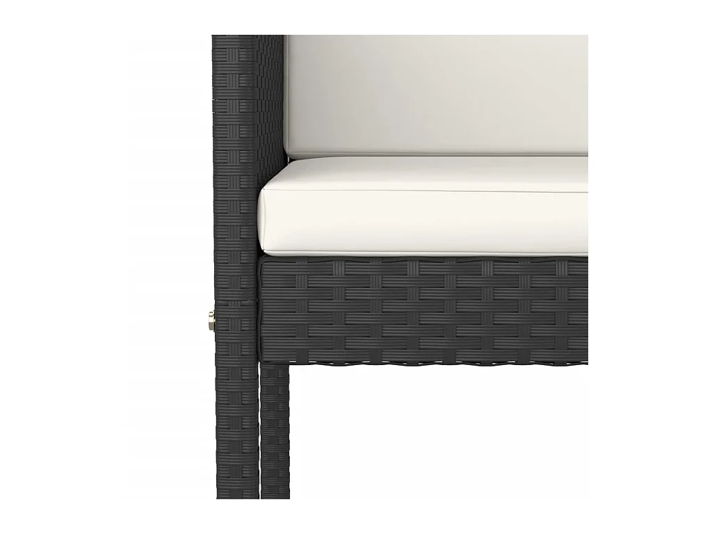 5-tlg. Gartenbar-Set mit Kissen Schwarz Poly Rattan