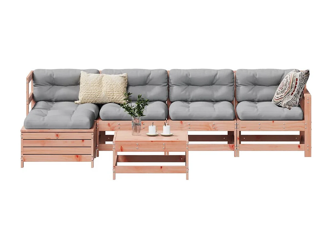 Salon de jardin 6 pcs bois massif sapin de douglas