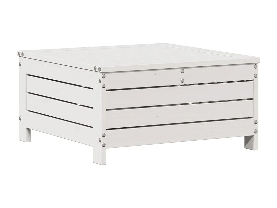 3 pcs conjunto lounge jardim c/ almofadões pinho maciço branco