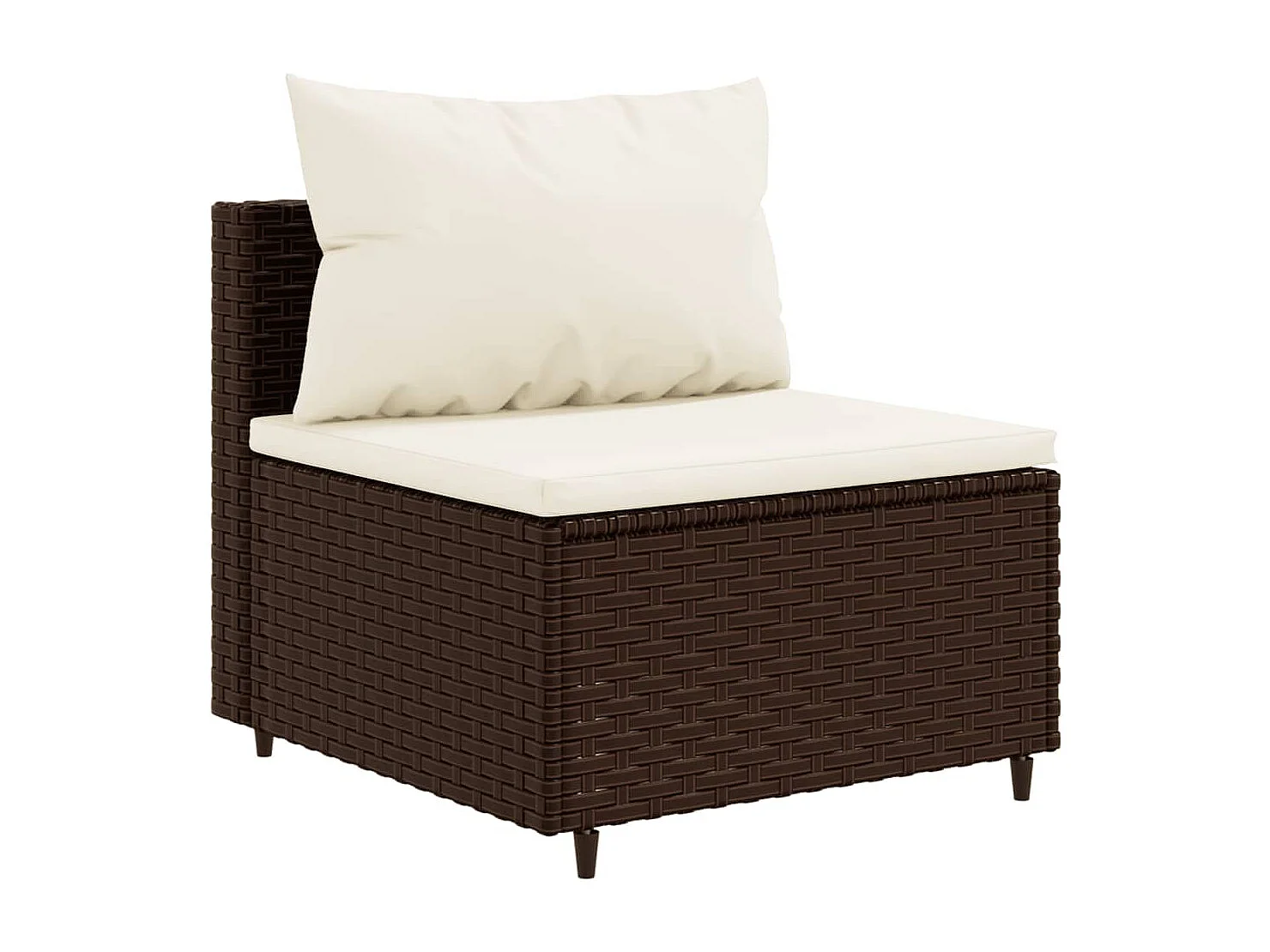 4-tlg. Garten-Sofagarnitur mit Kissen Braun Poly Rattan