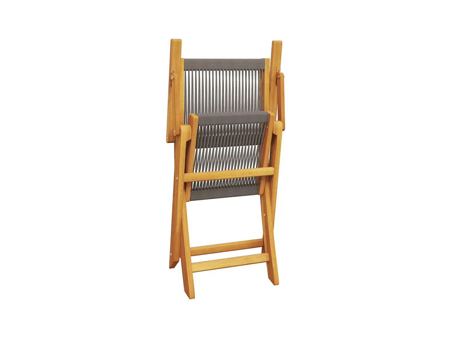 Set da Bistrot 3pz Grigio in Polipropilene e Legno Massello