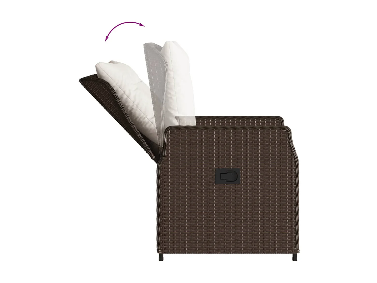 Ensemble à manger de jardin 3 pcs et coussins marron poly rotin