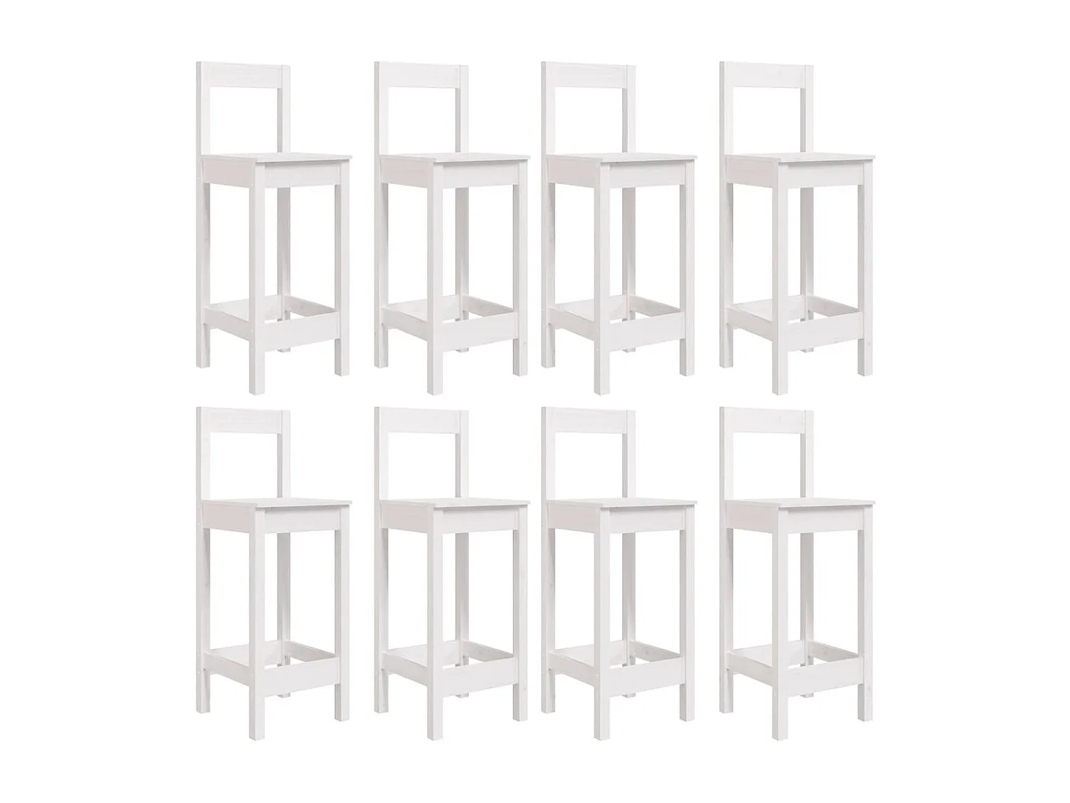 Ensemble de bar de jardin 9 pcs blanc bois de pin massif