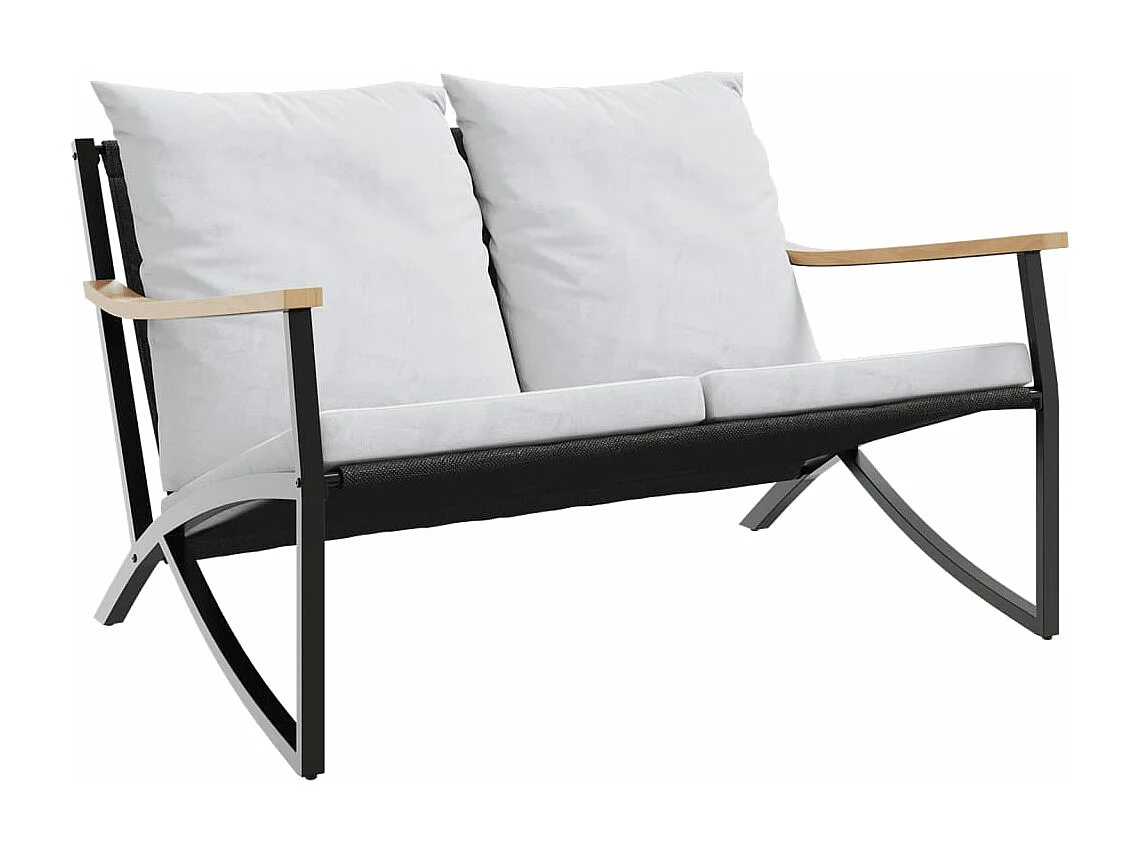 Ensemble de meubles de balcon avec coussins 5 pcs noir acier