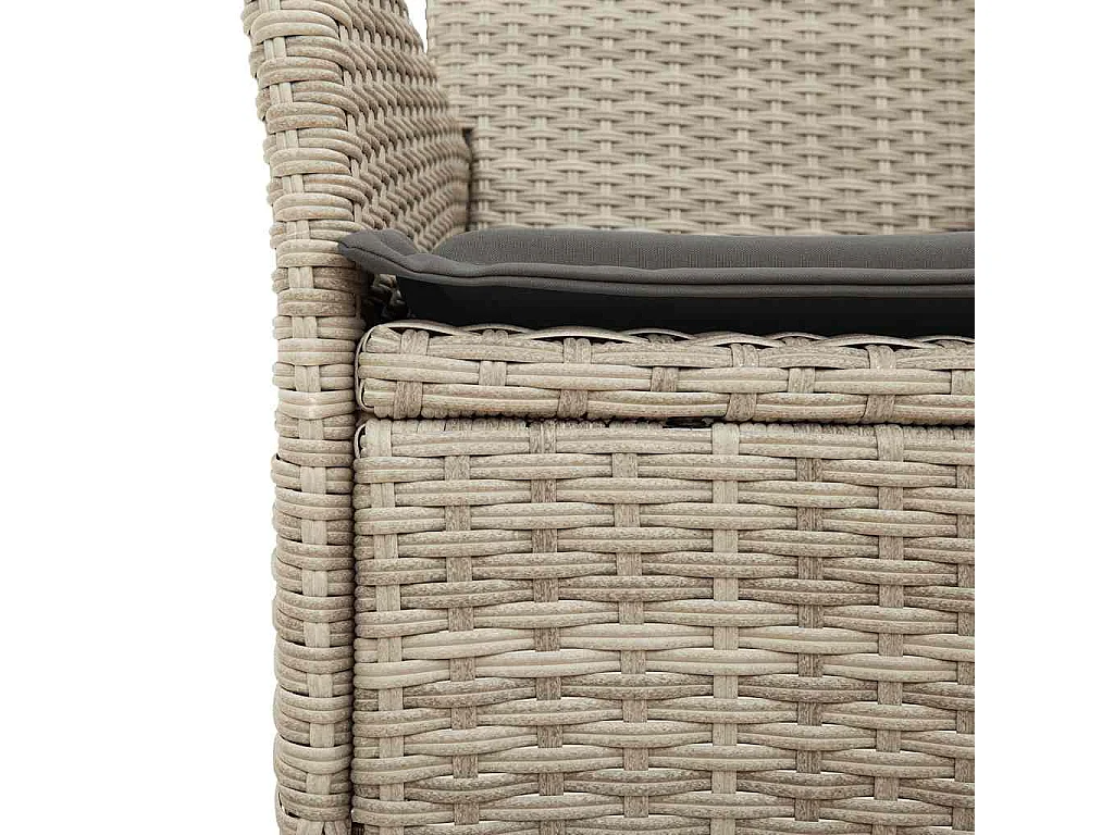 Ensemble à manger de jardin avec coussins 5 pcs rotin et verre