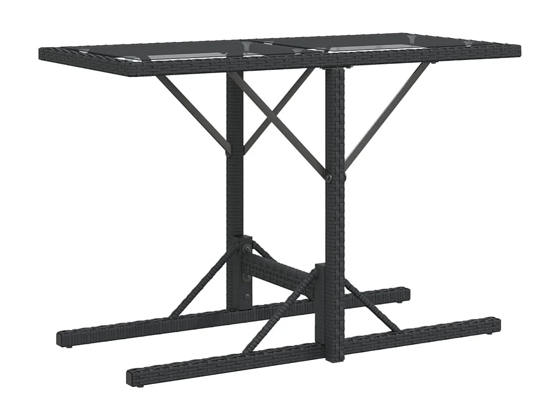 Ensemble de bistro 3 pcs avec coussins noir résine tressée