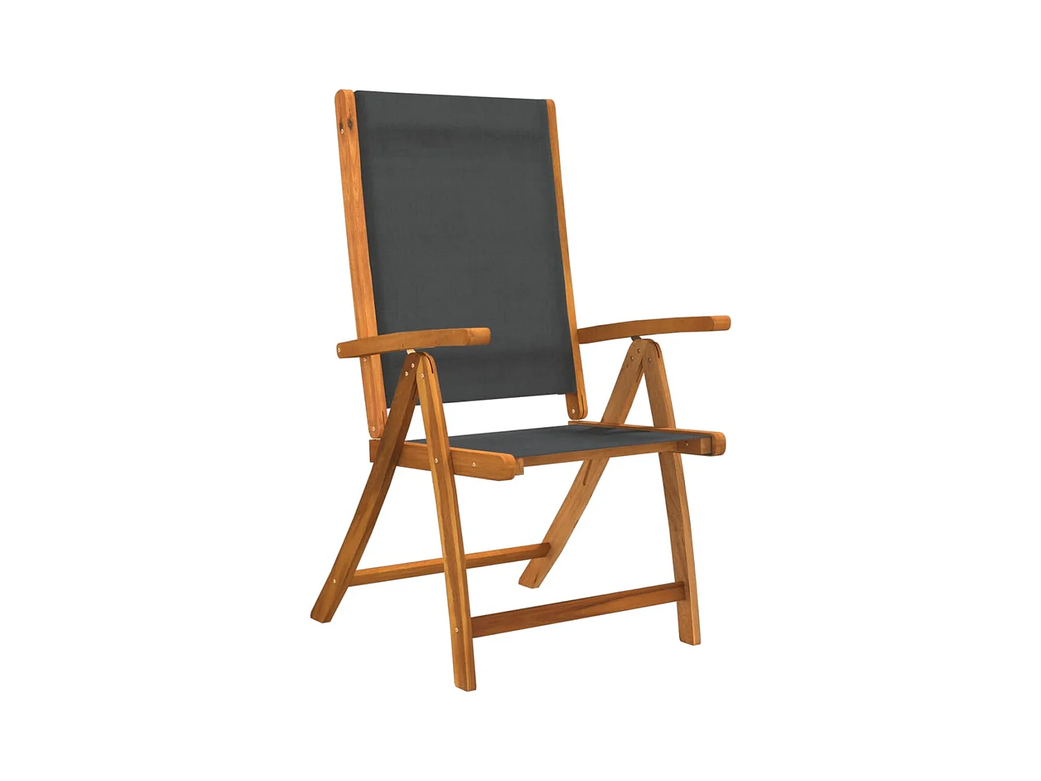 Set Pranzo da Giardino 5pz Legno Massello di Acacia e Textilene