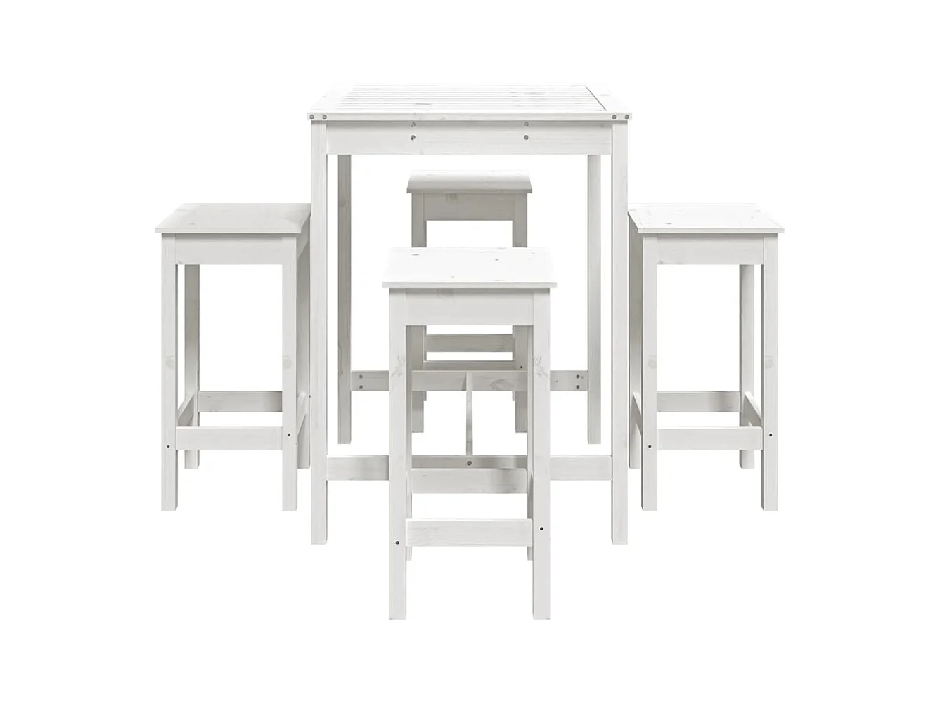 Ensemble de bar de jardin 5 pcs blanc bois massif de pin