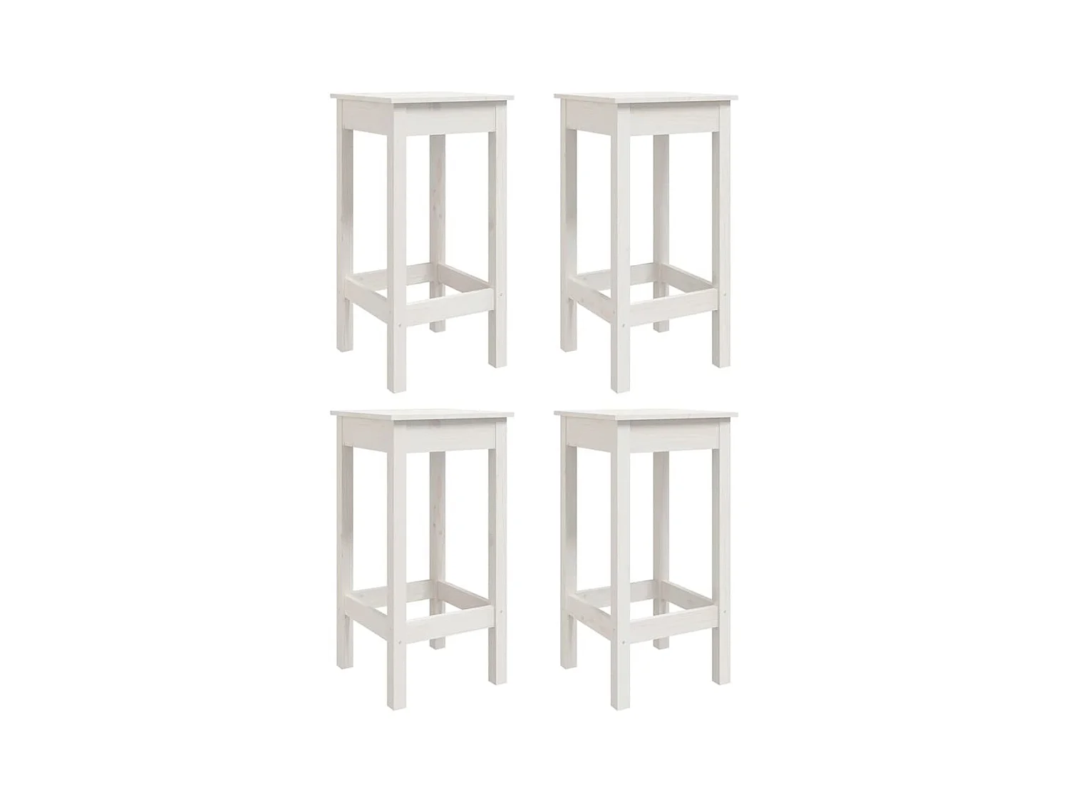 Ensemble de bar de jardin 5 pcs blanc bois massif de pin