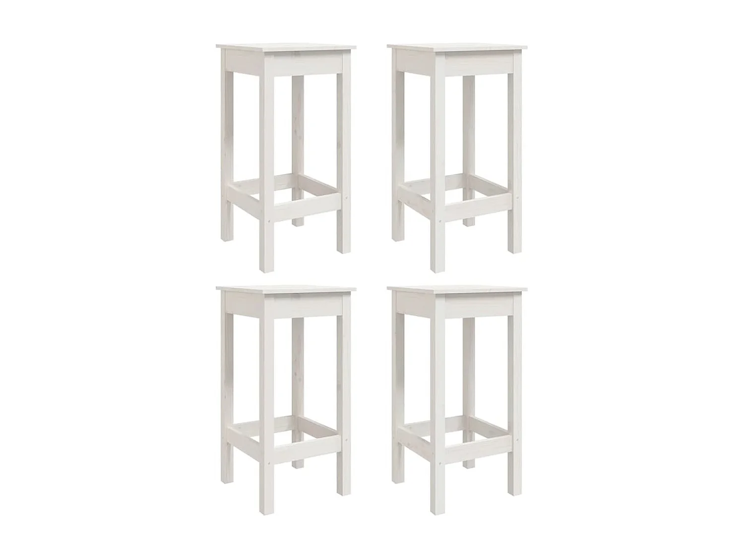Ensemble de bar de jardin 5 pcs blanc bois massif de pin