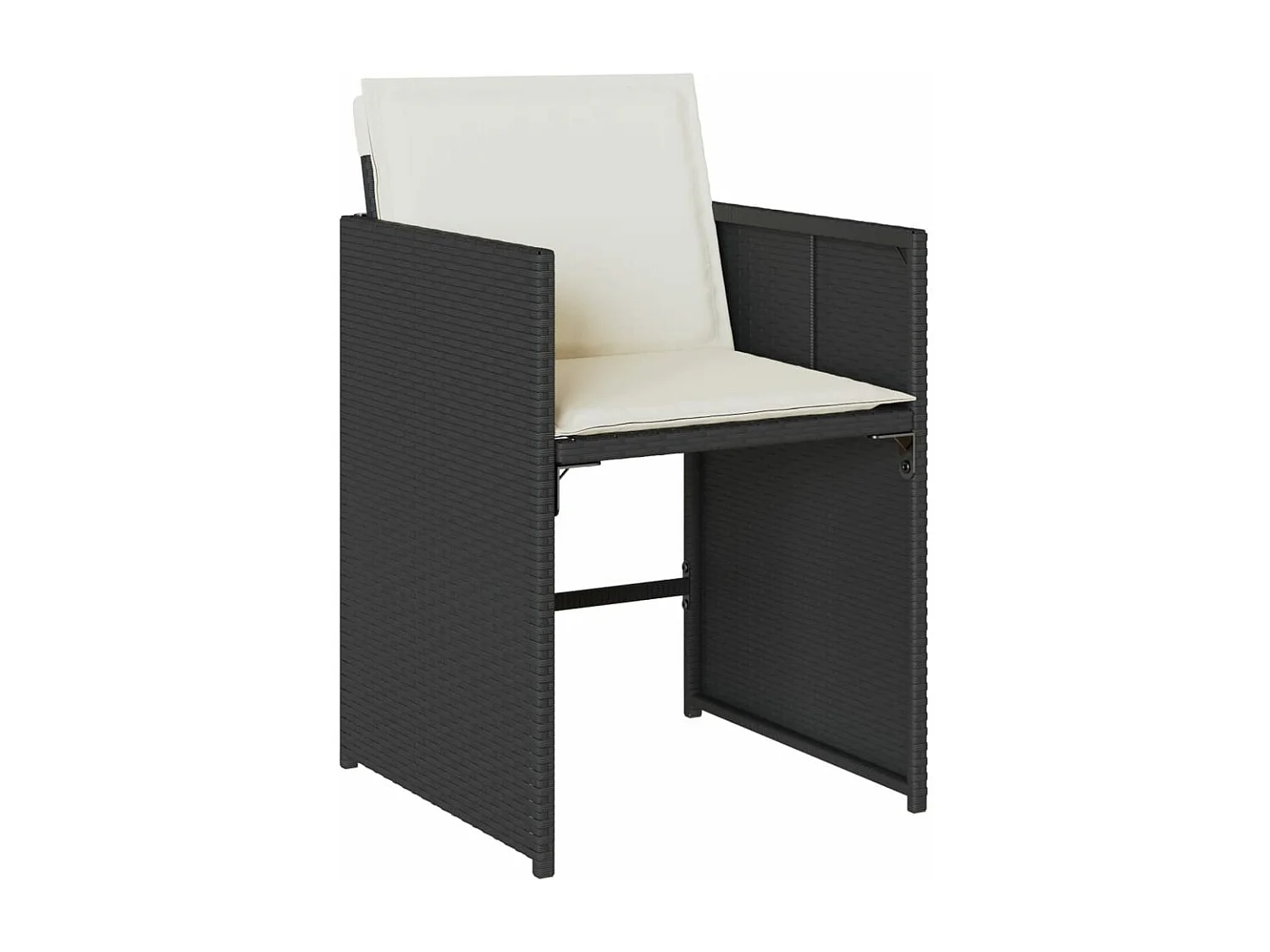 15-tlg. Garten-Essgruppe mit Kissen Schwarz Poly Rattan