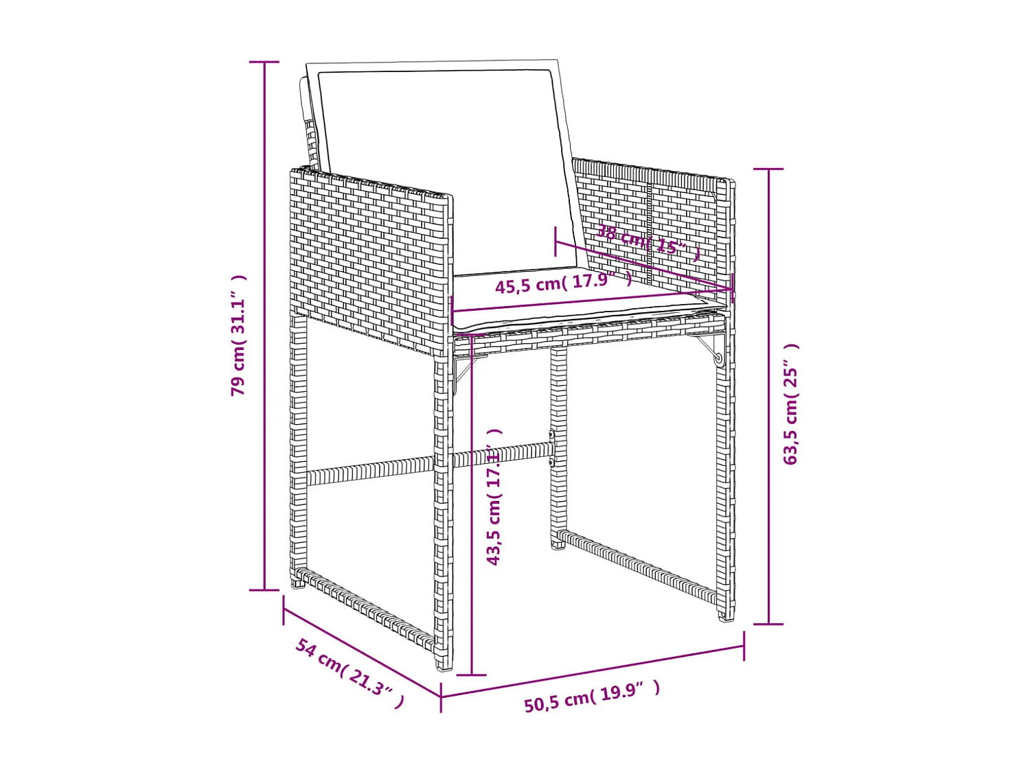 Ensemble à manger de jardin et coussins 5 pcs gris clair rotin