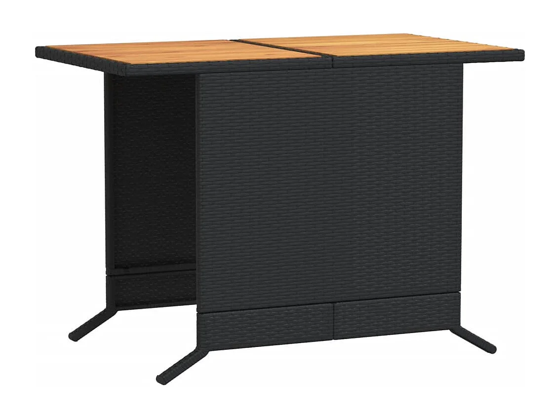 Ensemble de bistro 3 pcs avec coussins noir résine tressée