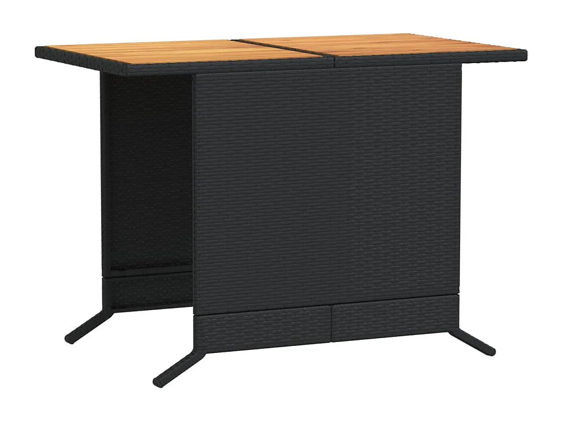 Ensemble de bistro 3 pcs avec coussins noir résine tressée