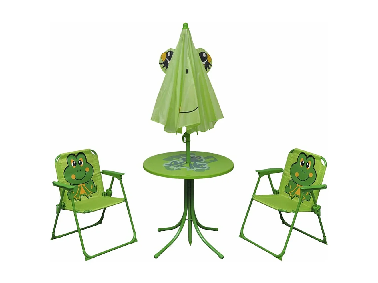 Ensemble de bistro avec parasol pour enfants 3 pcs Vert