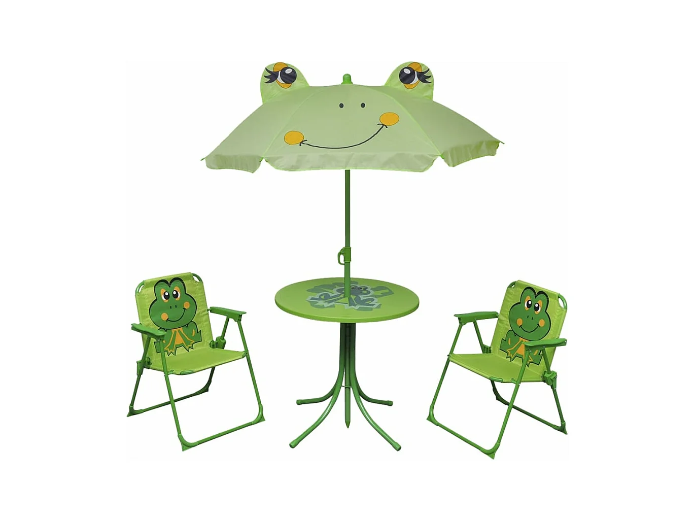 Ensemble de bistro avec parasol pour enfants 3 pcs Vert