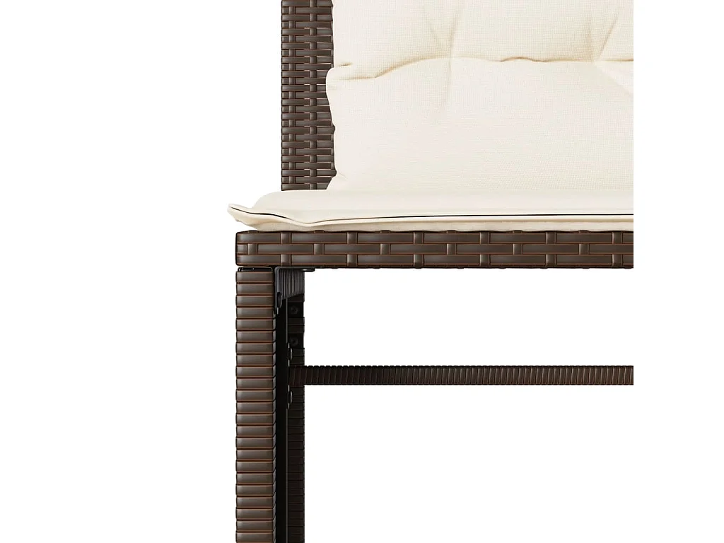 Salon de jardin 4 pcs avec coussins marron résine tressée