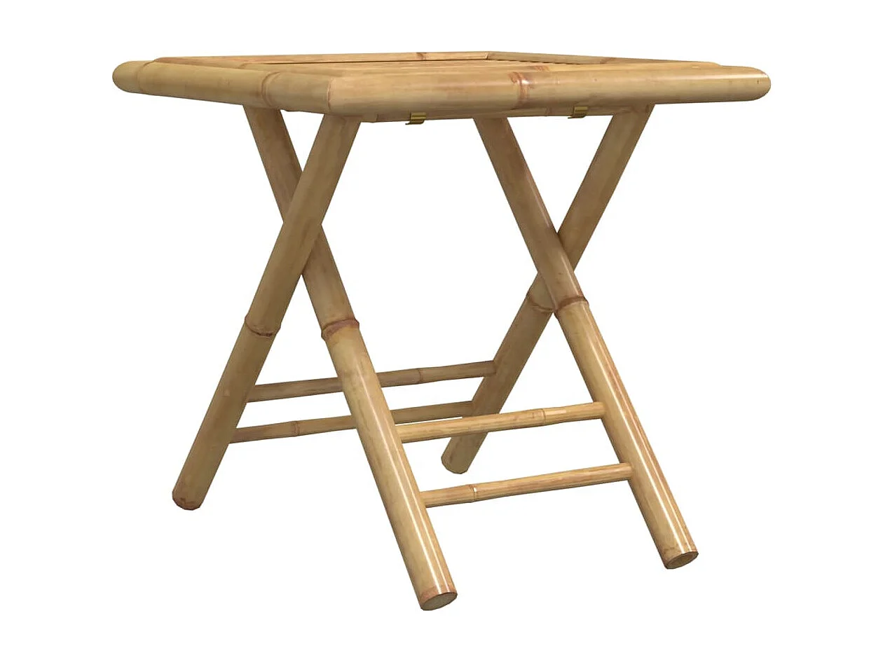 Set da Bistrot Pieghevole 3 pz Cuscini Bianco Crema in Bambù