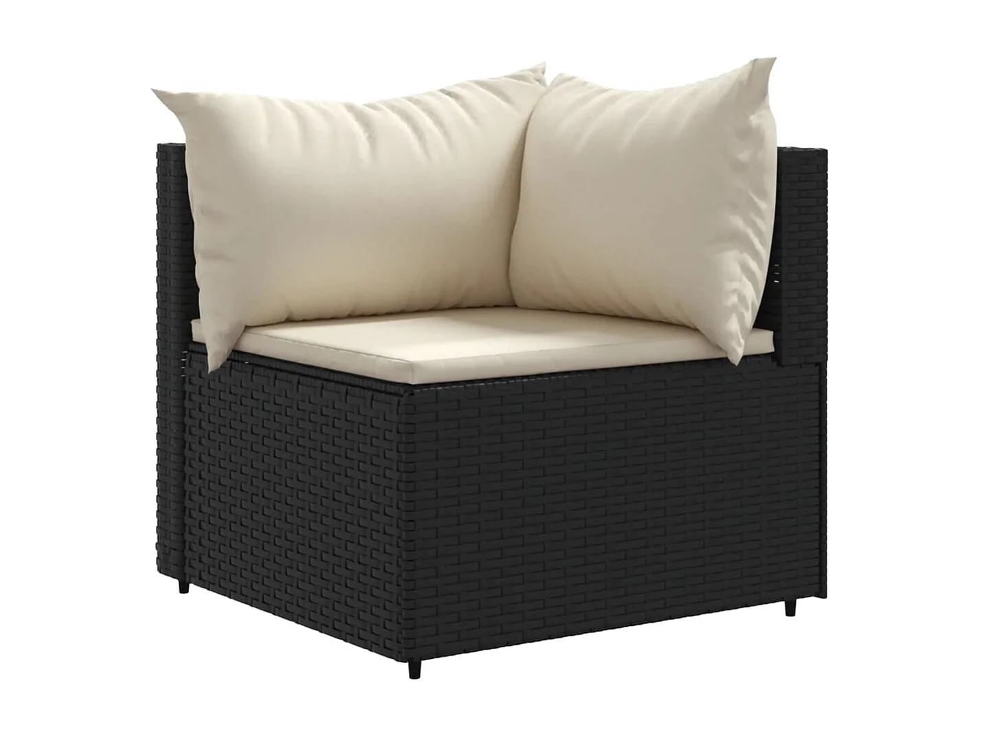 Set Divani da Giardino 4 pz con Cuscini Nero in Polyrattan