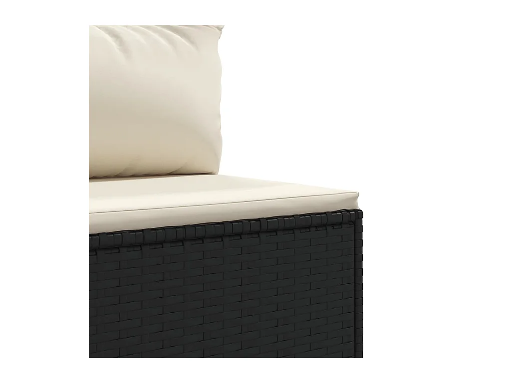 Set Divani da Giardino 4 pz con Cuscini Nero in Polyrattan